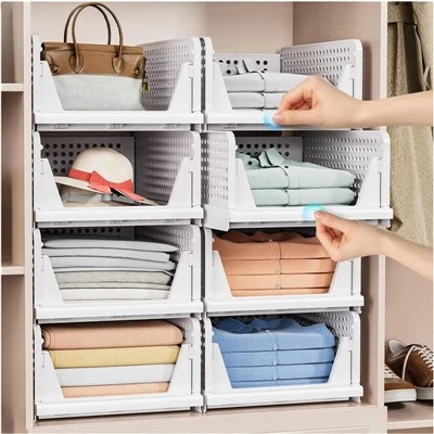 Blwch Storio Cwpwrdd Dillad Stackable